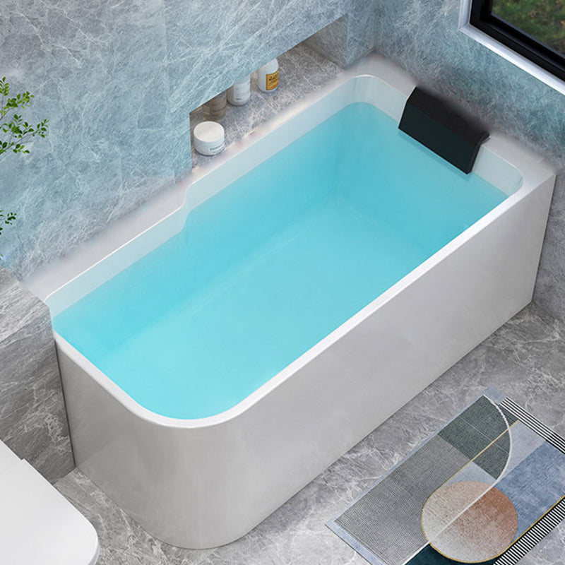 Modern Acrylic Soaking/Whirlpool Bathtub Rectangle Back to Wall Bathtub Tub Only Left Clearhalo 'Bathroom Remodel & Bathroom Fixtures' 'Bathtubs' 'Home Improvement' 'home_improvement' 'home_improvement_bathtubs' 'Showers & Bathtubs' 6689149