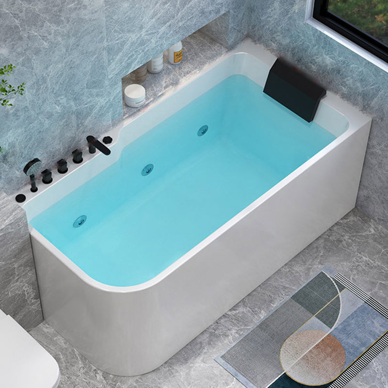 Modern Acrylic Soaking/Whirlpool Bathtub Rectangle Back to Wall Bathtub Left Clearhalo 'Bathroom Remodel & Bathroom Fixtures' 'Bathtubs' 'Home Improvement' 'home_improvement' 'home_improvement_bathtubs' 'Showers & Bathtubs' 6689156