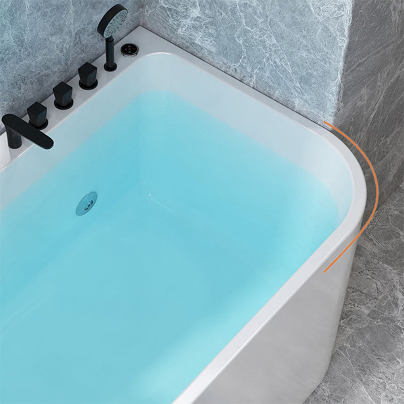 Modern Acrylic Soaking/Whirlpool Bathtub Rectangle Back to Wall Bathtub Clearhalo 'Bathroom Remodel & Bathroom Fixtures' 'Bathtubs' 'Home Improvement' 'home_improvement' 'home_improvement_bathtubs' 'Showers & Bathtubs' 6689159