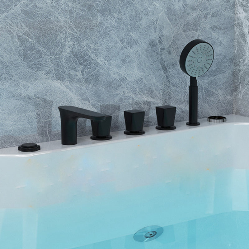 Modern Acrylic Soaking/Whirlpool Bathtub Rectangle Back to Wall Bathtub Clearhalo 'Bathroom Remodel & Bathroom Fixtures' 'Bathtubs' 'Home Improvement' 'home_improvement' 'home_improvement_bathtubs' 'Showers & Bathtubs' 6689161