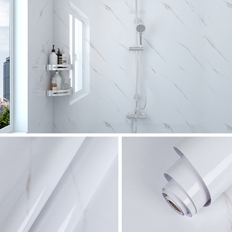 Modern Peel and Stick Tile Vinyl Smooth Backsplash Wallpaper White-Gray Clearhalo 'Flooring 'Home Improvement' 'home_improvement' 'home_improvement_peel_stick_blacksplash' 'Peel & Stick Backsplash Tile' 'peel_stick_blacksplash' 'Walls & Ceilings' Walls and Ceiling' 6695594