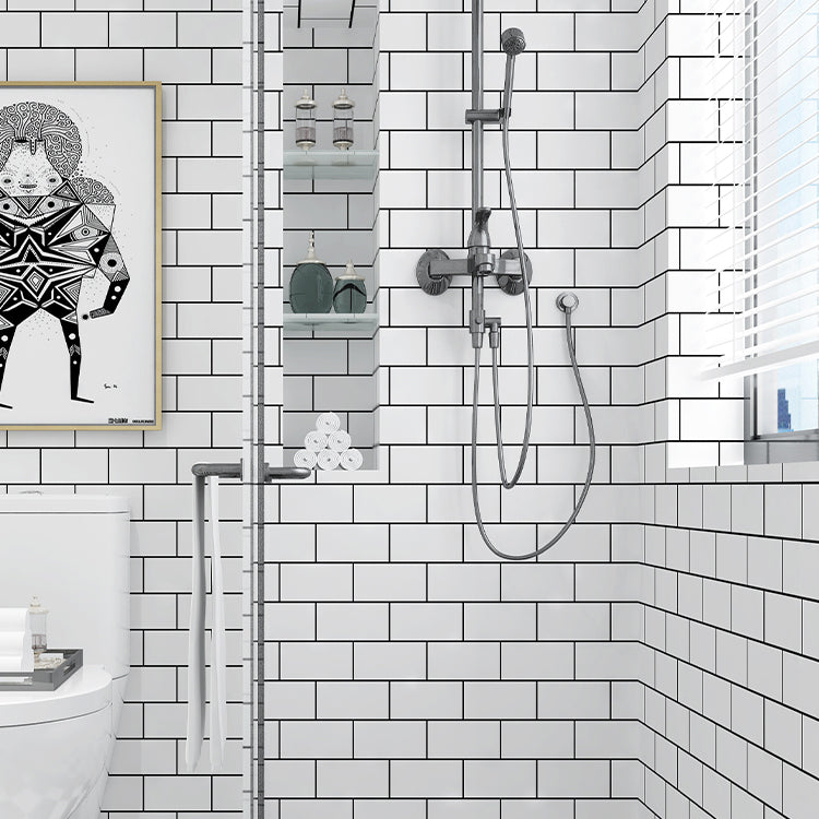 Modern Mosaic Tile Peel and Stick Backsplash Tile for Bathroom Off-White 60-Piece Set Clearhalo 'Flooring 'Home Improvement' 'home_improvement' 'home_improvement_peel_stick_blacksplash' 'Peel & Stick Backsplash Tile' 'peel_stick_blacksplash' 'Walls & Ceilings' Walls and Ceiling' 6714995