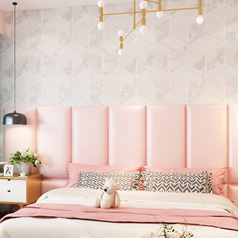 Modern Style Wainscoting Upholstered Peel and Stick Wainscoting Pink 50-Piece Set Clearhalo 'Flooring 'Home Improvement' 'home_improvement' 'home_improvement_wall_paneling' 'Wall Paneling' 'wall_paneling' 'Walls & Ceilings' Walls and Ceiling' 6728440