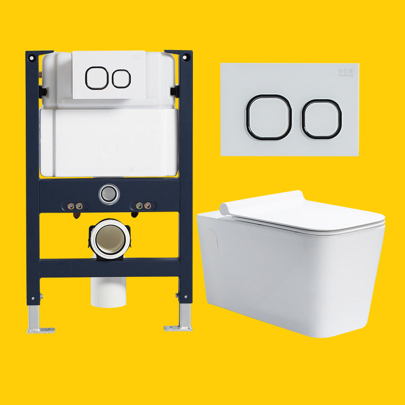 Modern White Siphon Jet Flush Toilet One-Piece Wall-mount Toilet for Bathroom 14"L x 23"W x 14"H Toilet with Low Tanker Clearhalo 'Bathroom Remodel & Bathroom Fixtures' 'Home Improvement' 'home_improvement' 'home_improvement_toilets' 'Toilets & Bidets' 'Toilets' 6741318