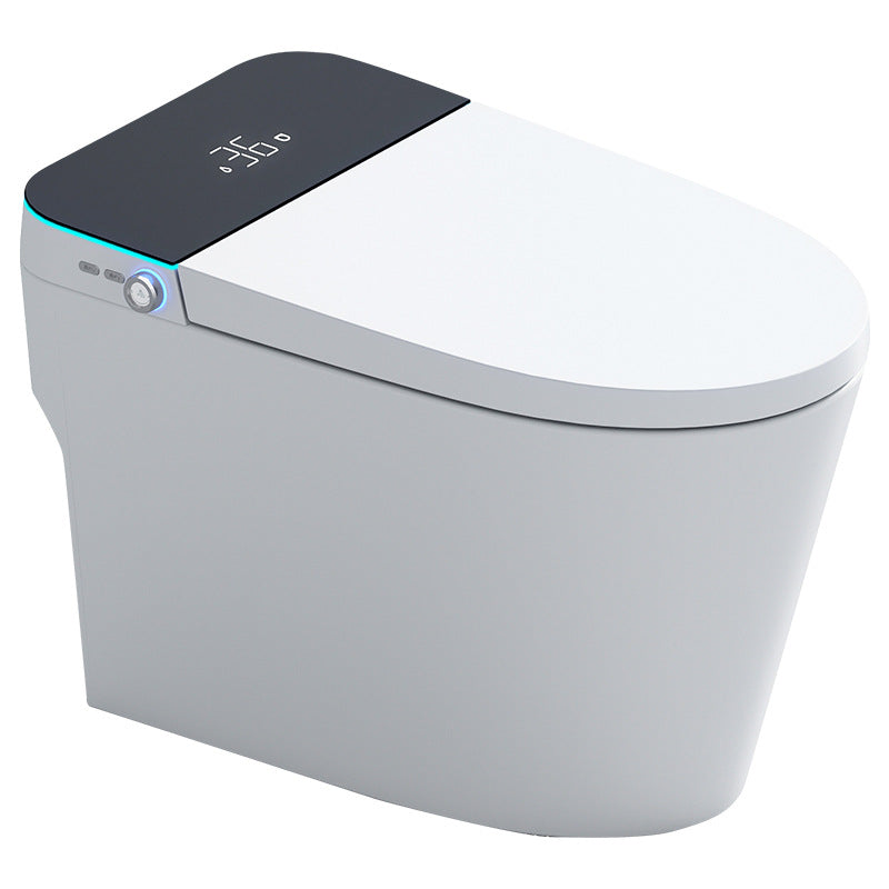 Polished Finish ABS Toilet Siphon Jet Contemporary Toilet Bowl with Heated Seat Black White Clearhalo 'Bathroom Remodel & Bathroom Fixtures' 'Home Improvement' 'home_improvement' 'home_improvement_toilets' 'Toilets & Bidets' 'Toilets' 6741367