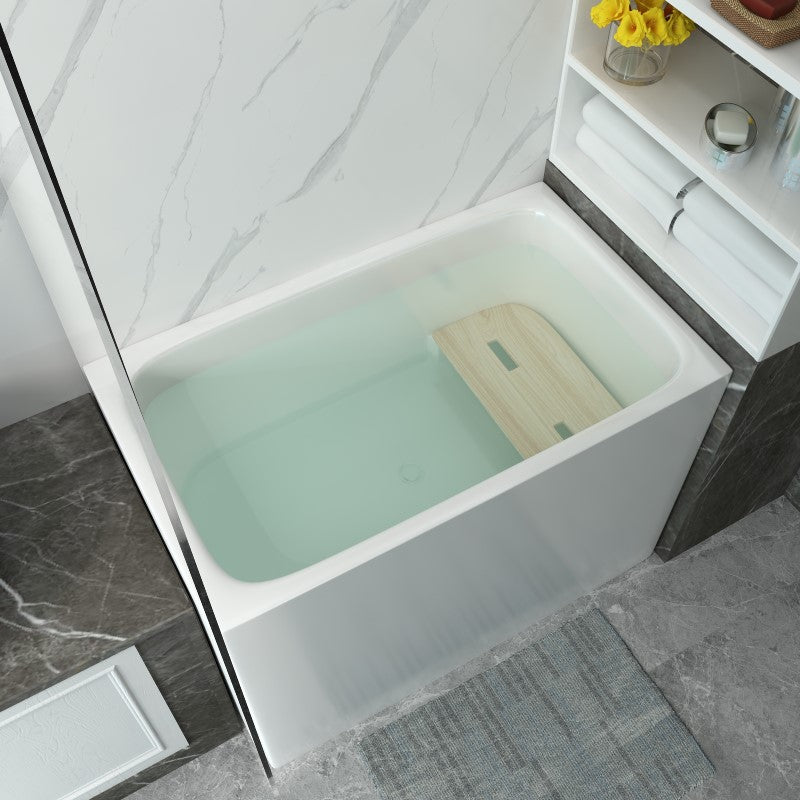 Modern Style Apron Front Bathtub Rectangular Acrylic Bathroom Bathtub 55"L x 24"W x 27"H Clearhalo 'Bathroom Remodel & Bathroom Fixtures' 'Bathtubs' 'Home Improvement' 'home_improvement' 'home_improvement_bathtubs' 'Showers & Bathtubs' 6745103