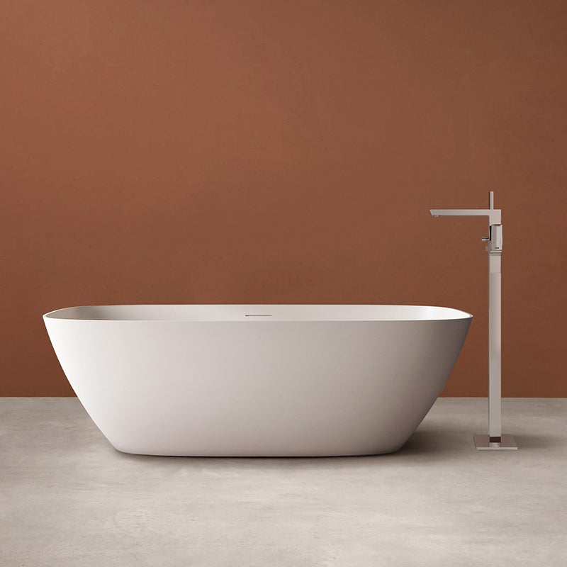 White Freestanding Soaking Bathtub Modern Rectangle Stone Bathtub 67"L x 28"W x 22"H Tub with Freestanding Tub Fillers Clearhalo 'Bathroom Remodel & Bathroom Fixtures' 'Bathtubs' 'Home Improvement' 'home_improvement' 'home_improvement_bathtubs' 'Showers & Bathtubs' 6745124