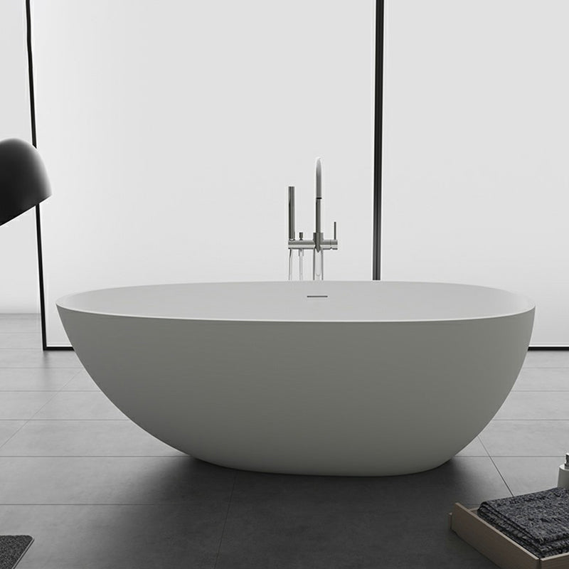 Modern Stone Soaking Bathtub Antique Finish Freestanding Bath Tub Matte White 71"L x 35"W x 22"H Clearhalo 'Bathroom Remodel & Bathroom Fixtures' 'Bathtubs' 'Home Improvement' 'home_improvement' 'home_improvement_bathtubs' 'Showers & Bathtubs' 6773993