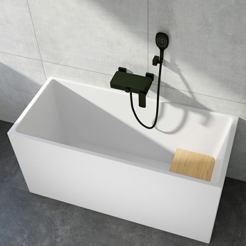 Soaking Acrylic Bathtub Antique Finish Rectangular Flat Bottom Bath Tub 55"L x 24"W x 27"H Tub with Wall Mounted Faucets Clearhalo 'Bathroom Remodel & Bathroom Fixtures' 'Bathtubs' 'Home Improvement' 'home_improvement' 'home_improvement_bathtubs' 'Showers & Bathtubs' 6782478