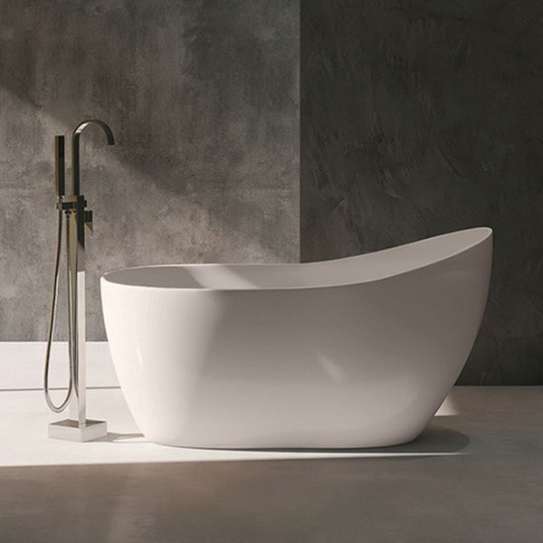 Modern Style Freestanding Soaking Bathtub Single Slipper Acrylic Bathtub for Bathroom Chrome 66"L x 30"W x 31"H Tub with Freestanding Tub Fillers Clearhalo 'Bathroom Remodel & Bathroom Fixtures' 'Bathtubs' 'Home Improvement' 'home_improvement' 'home_improvement_bathtubs' 'Showers & Bathtubs' 6795795
