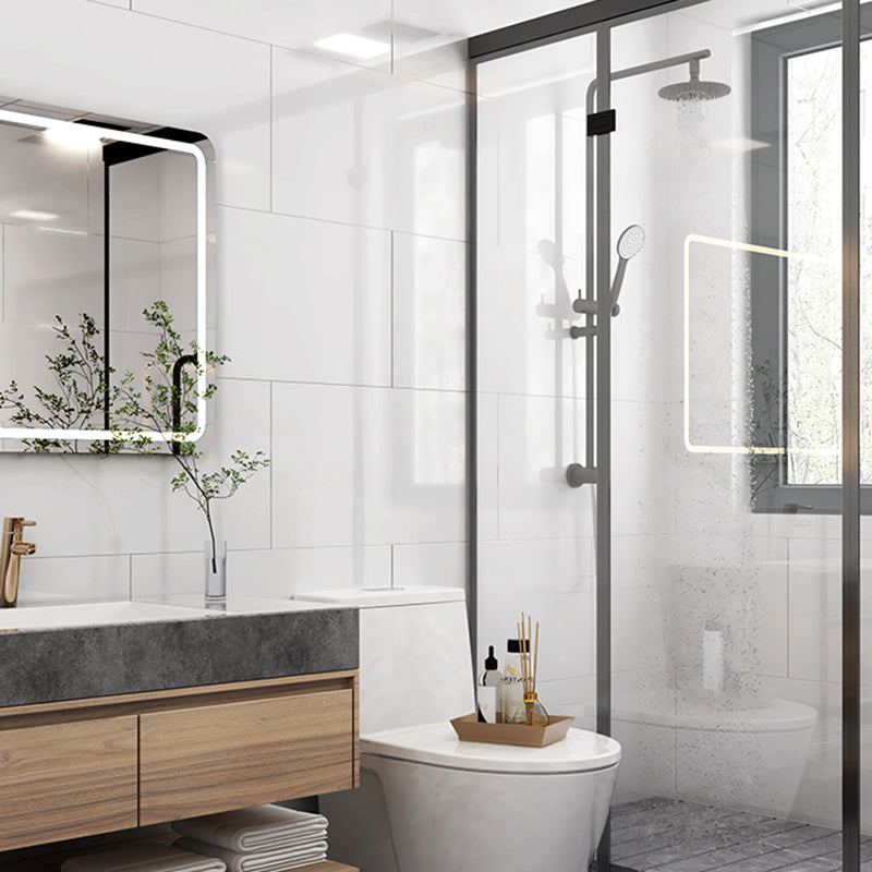 Modern Single Tile Peel and Stick Waterproof Backsplash Tile for Bathroom Gloss White 60-Piece Set Clearhalo 'Flooring 'Home Improvement' 'home_improvement' 'home_improvement_peel_stick_blacksplash' 'Peel & Stick Backsplash Tile' 'peel_stick_blacksplash' 'Walls & Ceilings' Walls and Ceiling' 6835613