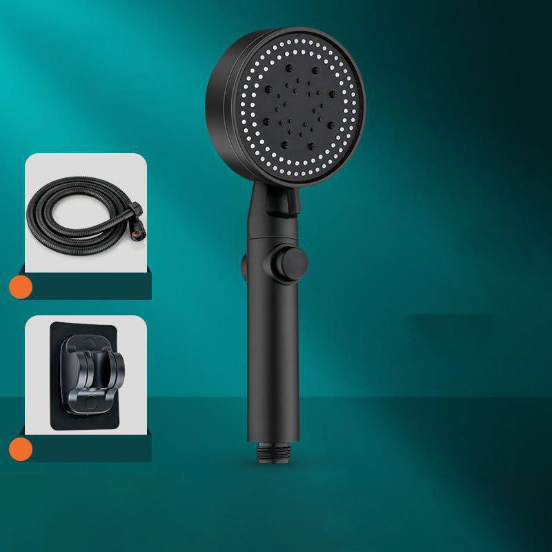 Contemporary Shower Head Combo Handheld Shower Head Plastic Wall-Mount Shower Combo Black Shower Heads & Hose & Wall pedestal Clearhalo 'Bathroom Remodel & Bathroom Fixtures' 'Home Improvement' 'home_improvement' 'home_improvement_shower_heads' 'Shower Heads' 'shower_heads' 'Showers & Bathtubs Plumbing' 'Showers & Bathtubs' 6836639