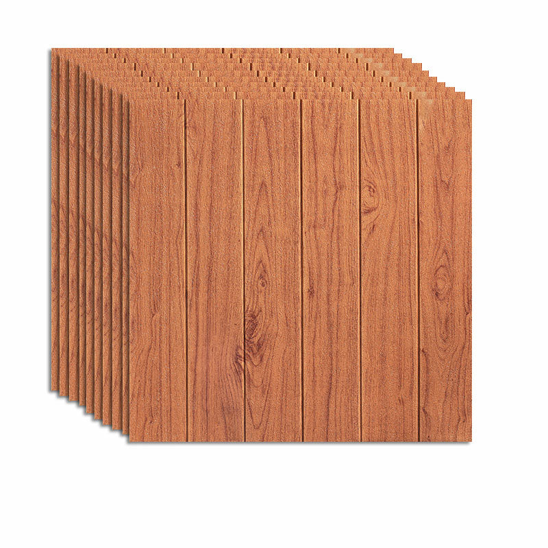 Farmhouse Tin Backsplash Paneling Smooth Wall Ceiling Wood Grain Design Red Wood Nano Strong Glue Fund Clearhalo 'Flooring 'Home Improvement' 'home_improvement' 'home_improvement_wall_paneling' 'Wall Paneling' 'wall_paneling' 'Walls & Ceilings' Walls and Ceiling' 6872555