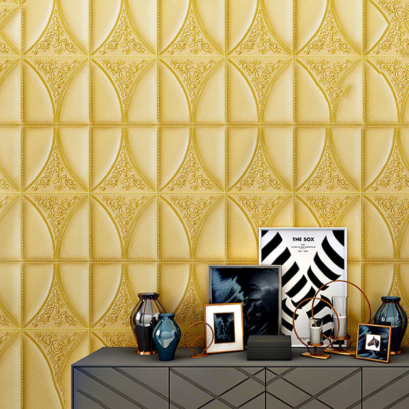 Contemporary Wall Plank 3D Brick Wall Panels Waterproof Set of 10 Golden Nano Clearhalo 'Flooring 'Home Improvement' 'home_improvement' 'home_improvement_wall_paneling' 'Wall Paneling' 'wall_paneling' 'Walls & Ceilings' Walls and Ceiling' 6872564