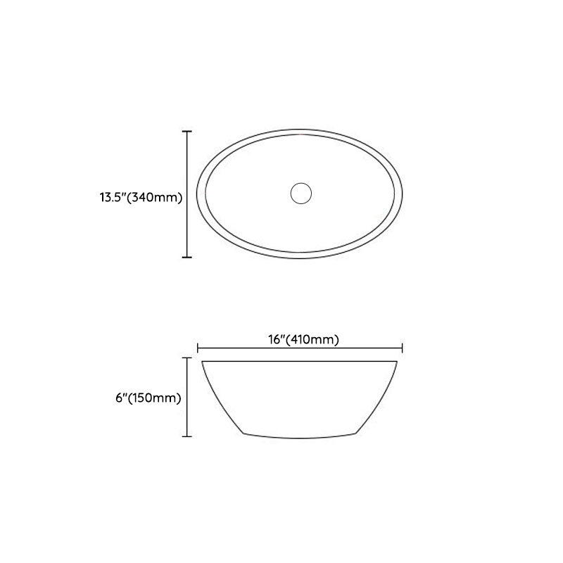 Modern Vessel Bathroom Sink Porcelain Oval Vessel Lavatory Sink(Not Included Faucet) Clearhalo 'Bathroom Remodel & Bathroom Fixtures' 'Bathroom Sinks & Faucet Components' 'Bathroom Sinks' 'bathroom_sink' 'Home Improvement' 'home_improvement' 'home_improvement_bathroom_sink' 6881727