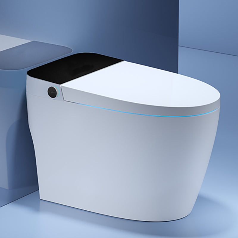 Contemporary Elongated White Heated Seat Floor Standing Bidet Automatic Lid( Top Configuration) Toilet+ Water Tank Clearhalo 'Bathroom Remodel & Bathroom Fixtures' 'Bidets' 'Home Improvement' 'home_improvement' 'home_improvement_bidets' 'Toilets & Bidets' 6887343