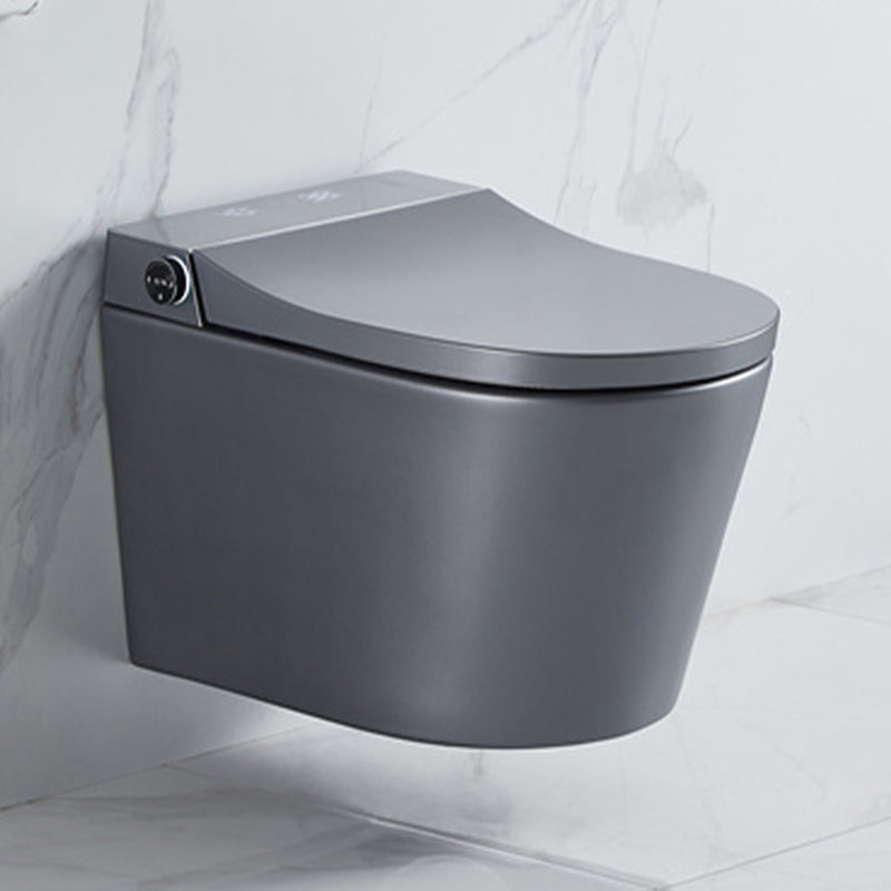 Modern Elongated Wall Hung Toilet Set with Remote Control Included Grey Clearhalo 'Bathroom Remodel & Bathroom Fixtures' 'Bidets' 'Home Improvement' 'home_improvement' 'home_improvement_bidets' 'Toilets & Bidets' 6887369