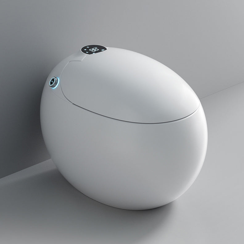 Contemporary Smart Bidet Ceramic Round White Dryer Floor Mount Bidet Kick Flip (Deluxe Edition) Clearhalo 'Bathroom Remodel & Bathroom Fixtures' 'Bidets' 'Home Improvement' 'home_improvement' 'home_improvement_bidets' 'Toilets & Bidets' 6887440