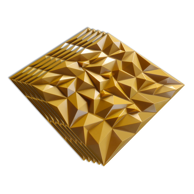 Modern Square Interior Wall Paneling Peel and Stick 3D Embossed Wall Paneling Gold Clearhalo 'Flooring 'Home Improvement' 'home_improvement' 'home_improvement_wall_paneling' 'Wall Paneling' 'wall_paneling' 'Walls & Ceilings' Walls and Ceiling' 6887694