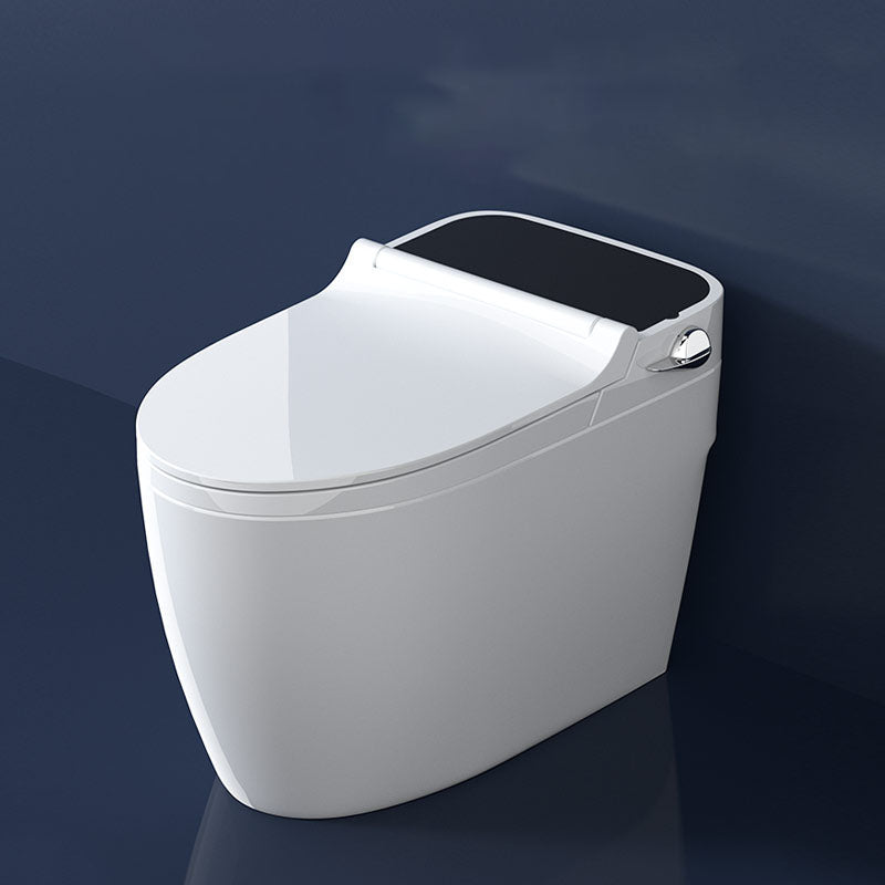 Contemporary Flush Toilet Floor Mounted One-Piece Toilet Porcelain Toilet Bowl 15"L x 27"W x 20"H Black White Clearhalo 'Bathroom Remodel & Bathroom Fixtures' 'Home Improvement' 'home_improvement' 'home_improvement_toilets' 'Toilets & Bidets' 'Toilets' 6908897
