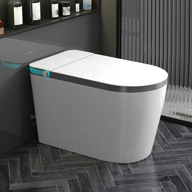 Modern Ceramic Flush Toilet Floor Mounted Toilet Bowl for Bathroom Grey Automatic Lid( Top Configuration) Clearhalo 'Bathroom Remodel & Bathroom Fixtures' 'Home Improvement' 'home_improvement' 'home_improvement_toilets' 'Toilets & Bidets' 'Toilets' 6921537