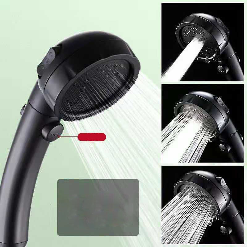Contemporary Shower Combo Handheld Shower Head Plastic Wall-Mount Round Shower Head Combo Black Clearhalo 'Bathroom Remodel & Bathroom Fixtures' 'Home Improvement' 'home_improvement' 'home_improvement_shower_heads' 'Shower Heads' 'shower_heads' 'Showers & Bathtubs Plumbing' 'Showers & Bathtubs' 6928166