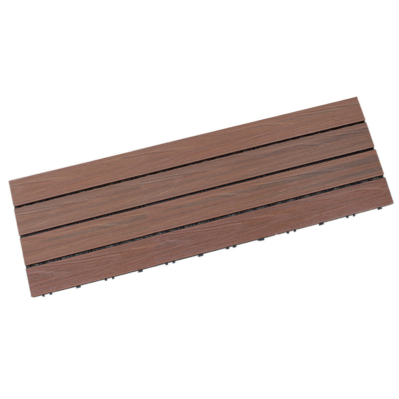 Rectangle Water Resistant Wooden Floor Smooth Engineered Floor Tile for Patio Garden Brown 12"L x 35"W Clearhalo 'Flooring 'Hardwood Flooring' 'hardwood_flooring' 'Home Improvement' 'home_improvement' 'home_improvement_hardwood_flooring' Walls and Ceiling' 6928818