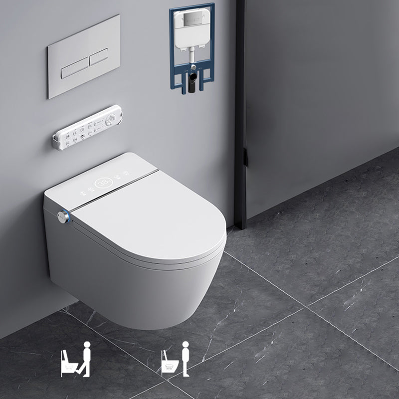 White Wall Hung Toilet Set with Heated Seat and Remote Control Included White Clearhalo 'Bathroom Remodel & Bathroom Fixtures' 'Bidets' 'Home Improvement' 'home_improvement' 'home_improvement_bidets' 'Toilets & Bidets' 6942140