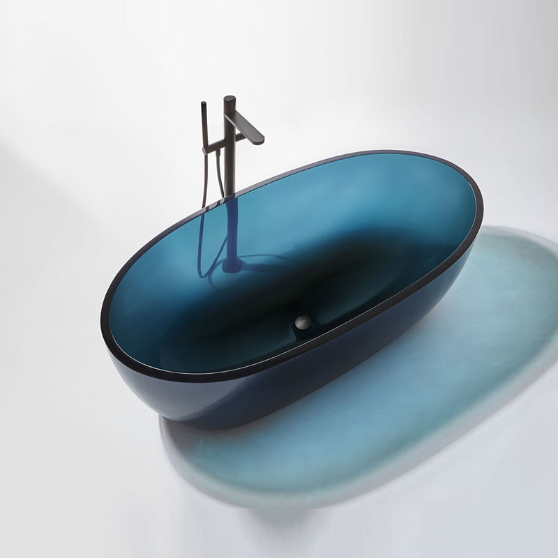 Soaking Stand Alone Bathtub Back to Wall Antique Finish Bathtub Blue 71"L x 31"W x 22"H Clearhalo 'Bathroom Remodel & Bathroom Fixtures' 'Bathtubs' 'Home Improvement' 'home_improvement' 'home_improvement_bathtubs' 'Showers & Bathtubs' 6980834