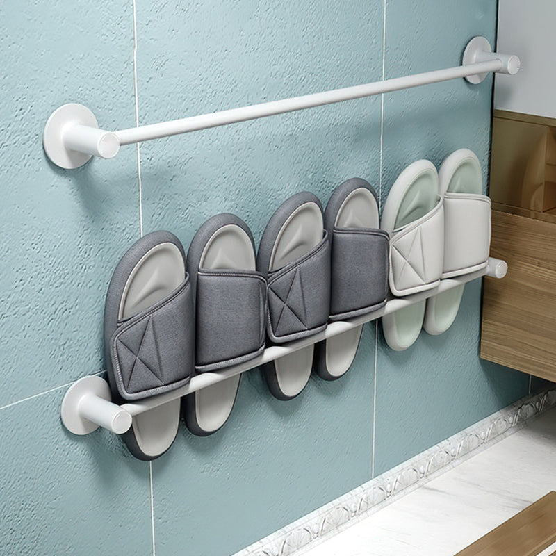 2-Piece Modern Bathroom Accessory Set Metal Slipper Rack/Towel Bar White 2 Piece Set Slipper Rack (27“L) Clearhalo 'Bathroom Hardware Sets' 'Bathroom Hardware' 'Bathroom Remodel & Bathroom Fixtures' 'bathroom_hardware_sets' 'Home Improvement' 'home_improvement' 'home_improvement_bathroom_hardware_sets' 6997117
