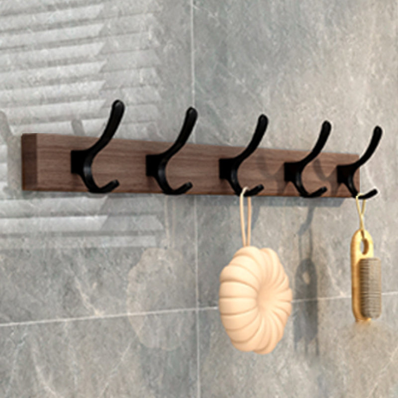 7-Piece Bathroom Accessory Set Metal Bathroom Set with Wood Accents Towel Robe Hook Clearhalo 'Bathroom Hardware Sets' 'Bathroom Hardware' 'Bathroom Remodel & Bathroom Fixtures' 'bathroom_hardware_sets' 'Home Improvement' 'home_improvement' 'home_improvement_bathroom_hardware_sets' 6997762