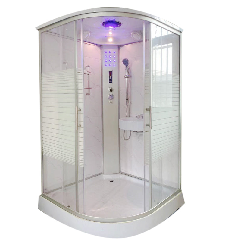 Modern Shower Enclosure Grey Drainer Sliding Door Shower Stall 47"L x 47"W x 87"H Clearhalo 'Bathroom Remodel & Bathroom Fixtures' 'Home Improvement' 'home_improvement' 'home_improvement_shower_stalls_enclosures' 'Shower Stalls & Enclosures' 'shower_stalls_enclosures' 'Showers & Bathtubs' 6998773