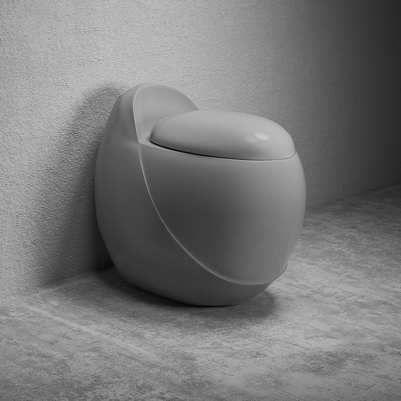 Contemporary Floor Mounted Flush Toilet Seat Included Toilet Bowl for Washroom Grey 14" Clearhalo 'Bathroom Remodel & Bathroom Fixtures' 'Home Improvement' 'home_improvement' 'home_improvement_toilets' 'Toilets & Bidets' 'Toilets' 7002009