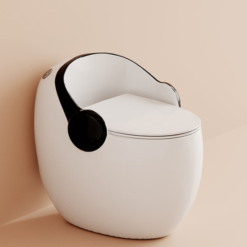 Contemporary Floor Mount Flush Toilet Seat Included Toilet Bowl for Washroom Black 16" Clearhalo 'Bathroom Remodel & Bathroom Fixtures' 'Home Improvement' 'home_improvement' 'home_improvement_toilets' 'Toilets & Bidets' 'Toilets' 7002125