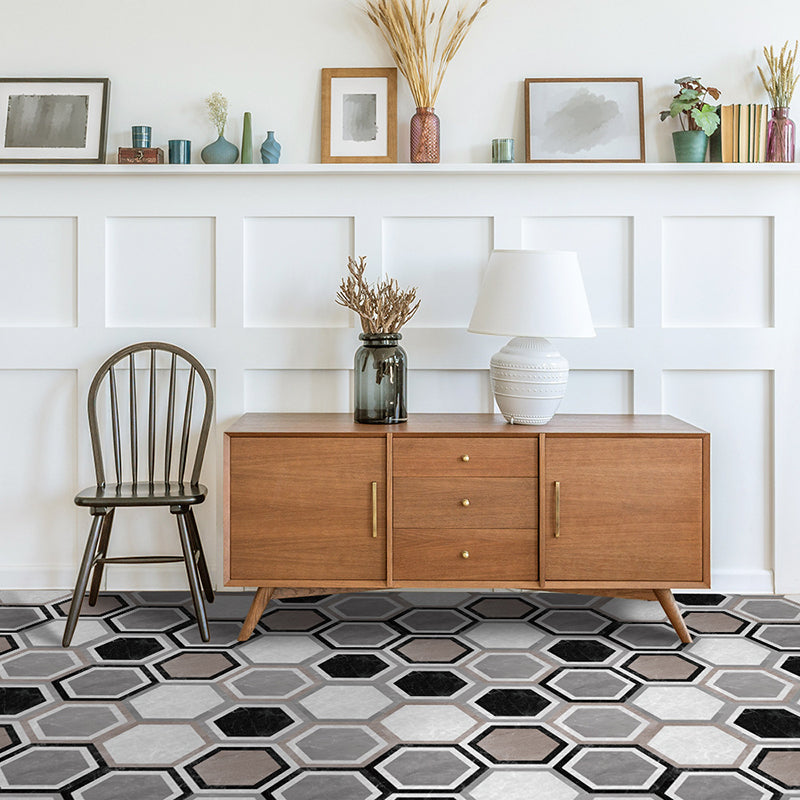 Peel & Stick Vinyl Flooring Matte Dark Vinyl Flooring with Brick Look 50-Piece Set Clearhalo 'Flooring 'Home Improvement' 'home_improvement' 'home_improvement_vinyl_flooring' 'Vinyl Flooring' 'vinyl_flooring' Walls and Ceiling' 7010511