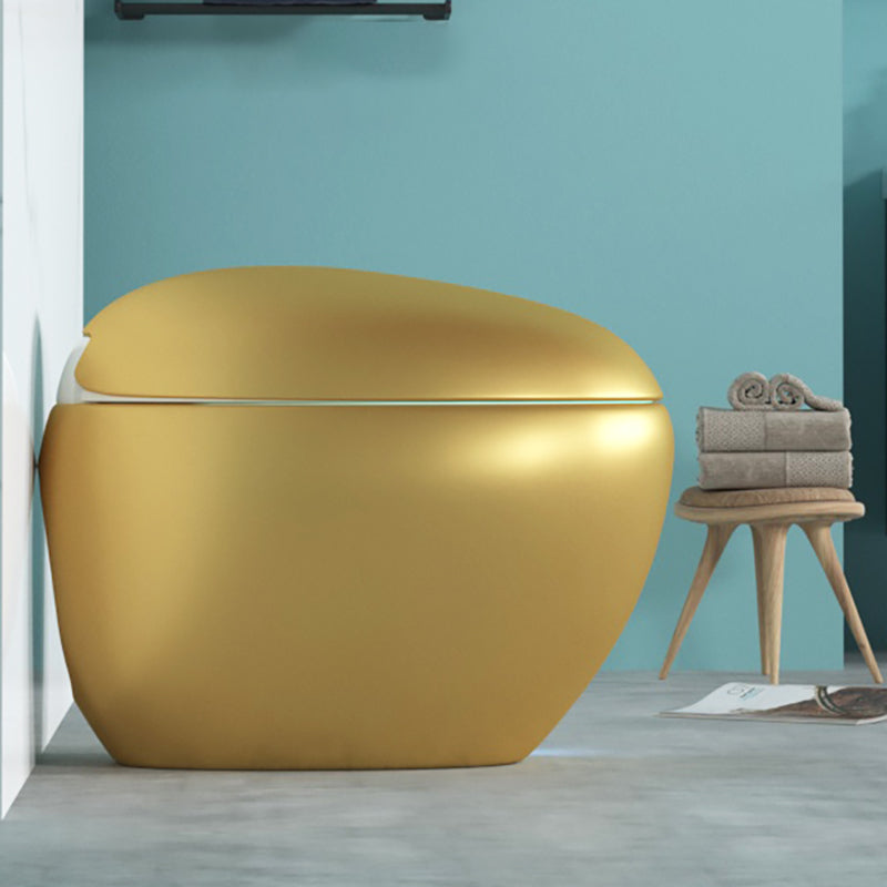 Round Ceramic Floor Mount Bidet Antimicrobial Floor Standing Bidet Gold Manual Lid (Standard) Clearhalo 'Bathroom Remodel & Bathroom Fixtures' 'Bidets' 'Home Improvement' 'home_improvement' 'home_improvement_bidets' 'Toilets & Bidets' 7036813