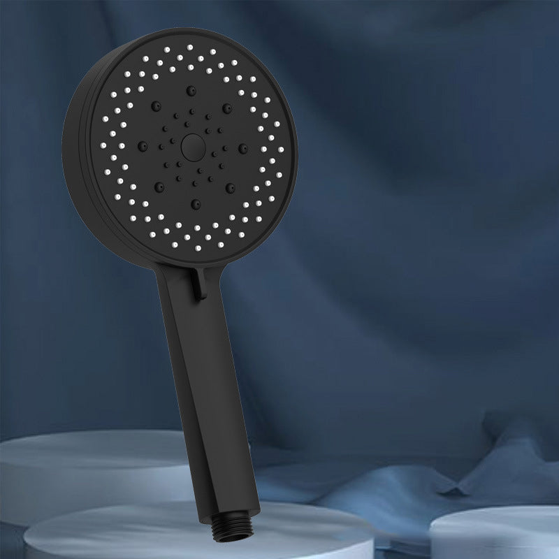 Plastic Hand Shower Round Handheld Shower Head with Adjustable Spray Pattern Black Clearhalo 'Bathroom Remodel & Bathroom Fixtures' 'Home Improvement' 'home_improvement' 'home_improvement_shower_heads' 'Shower Heads' 'shower_heads' 'Showers & Bathtubs Plumbing' 'Showers & Bathtubs' 7044442