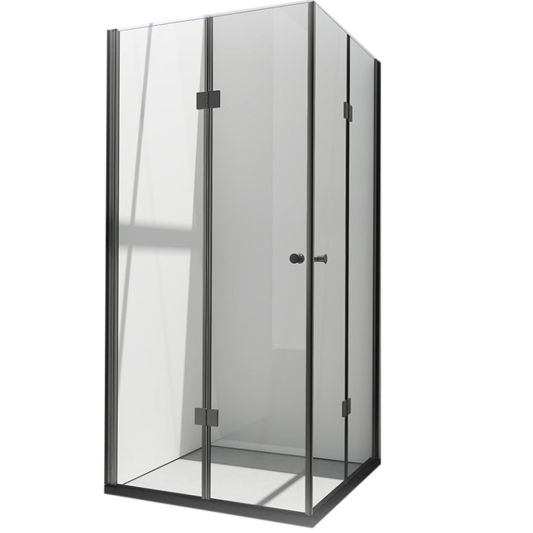 Semi Frameless Folding Shower Screen Clear Glass Shower Screen Symmetrical Clearhalo 'Bathroom Remodel & Bathroom Fixtures' 'Home Improvement' 'home_improvement' 'home_improvement_shower_tub_doors' 'Shower and Tub Doors' 'shower_tub_doors' 'Showers & Bathtubs' 7066081