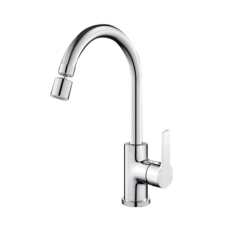 Stainless Steel Kitchen Faucet High Arch Standard Kitchen Faucet with No Sensor Dual Mode Gooseneck High Arc Hot Cold Water Dispensers Clearhalo 'Home Improvement' 'home_improvement' 'home_improvement_kitchen_faucets' 'Kitchen Faucets' 'Kitchen Remodel & Kitchen Fixtures' 'Kitchen Sinks & Faucet Components' 'kitchen_faucets' 7078667