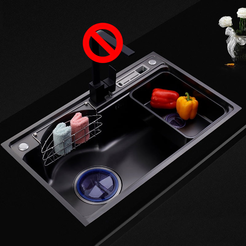 Stainless Steel Kitchen Sink Single Bowl Kitchen Sink(Not Included Faucet) 31"L x 19"W x 9"H Black Tool Rest Included Clearhalo 'Home Improvement' 'home_improvement' 'home_improvement_kitchen_sinks' 'Kitchen Remodel & Kitchen Fixtures' 'Kitchen Sinks & Faucet Components' 'Kitchen Sinks' 'kitchen_sinks' 7079223