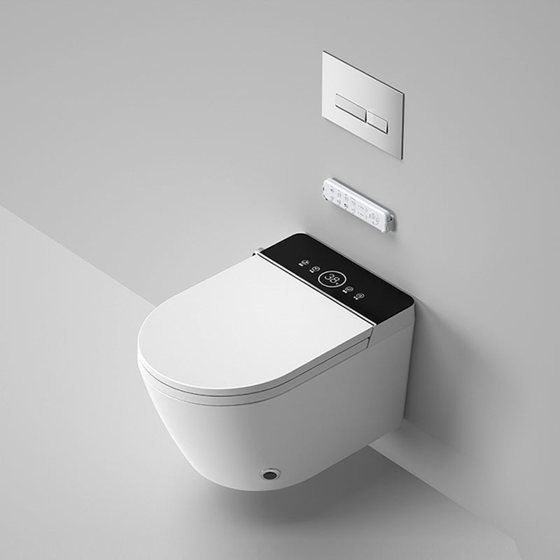 Contemporary Wall Hung Flush Toilet Heated Seat Included Urine Toilet for Bathroom Black Automatic Lid( Top Configuration) Toilet with High Tanker Clearhalo 'Bathroom Remodel & Bathroom Fixtures' 'Home Improvement' 'home_improvement' 'home_improvement_toilets' 'Toilets & Bidets' 'Toilets' 7081437