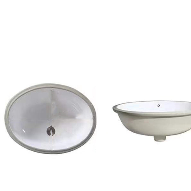 Modern Undermount Vanity Sink Oval Porcelain with Pop-Up Drain Bathroom Sink 24"L x 17"W x 8"H Clearhalo 'Bathroom Remodel & Bathroom Fixtures' 'Bathroom Sinks & Faucet Components' 'Bathroom Sinks' 'bathroom_sink' 'Home Improvement' 'home_improvement' 'home_improvement_bathroom_sink' 7098386