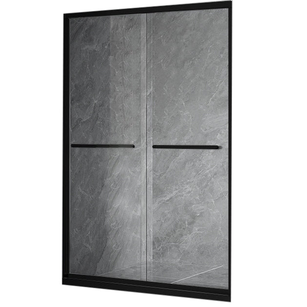Double Sliding Shower Bath Door Semi Frameless Clear Shower Door Black Clearhalo 'Bathroom Remodel & Bathroom Fixtures' 'Home Improvement' 'home_improvement' 'home_improvement_shower_tub_doors' 'Shower and Tub Doors' 'shower_tub_doors' 'Showers & Bathtubs' 7109270