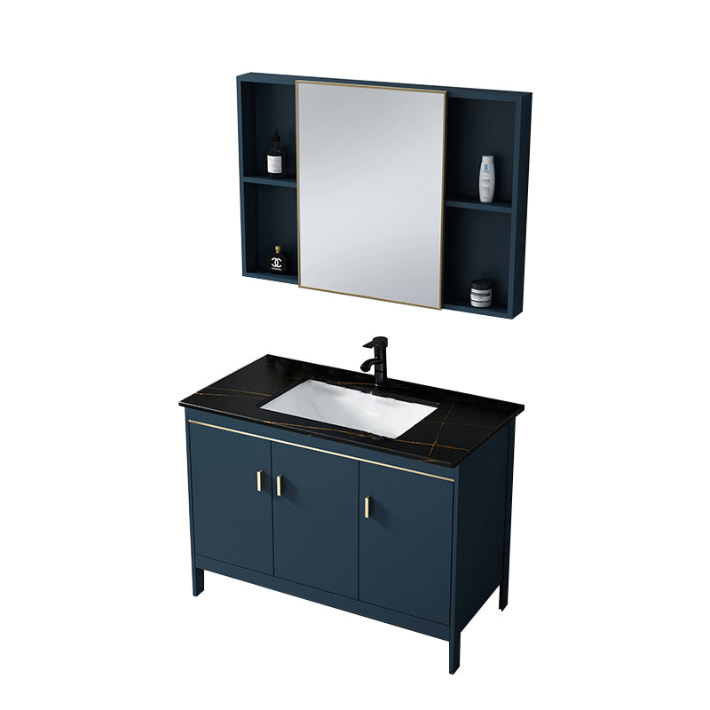 Bathroom Sink Vanity Rectangular Doors Drawers Faucet Vanity Sink with Mirror Vanity & Faucet & Mirror Cabinet Stone Clearhalo 'Bathroom Remodel & Bathroom Fixtures' 'Bathroom Vanities' 'bathroom_vanities' 'Home Improvement' 'home_improvement' 'home_improvement_bathroom_vanities' 7110014