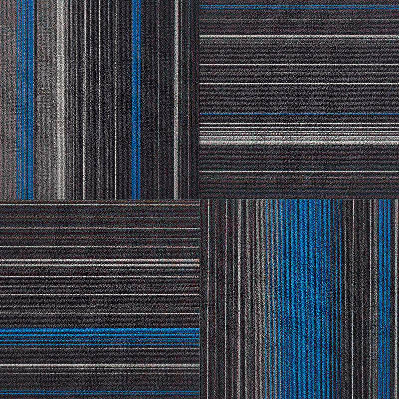 Modern Carpet Floor Tile Adhesive Tabs Level Loop Odor Resistant Carpet Tiles Black-Blue Clearhalo 'Carpet Tiles & Carpet Squares' 'carpet_tiles_carpet_squares' 'Flooring 'Home Improvement' 'home_improvement' 'home_improvement_carpet_tiles_carpet_squares' Walls and Ceiling' 7110528