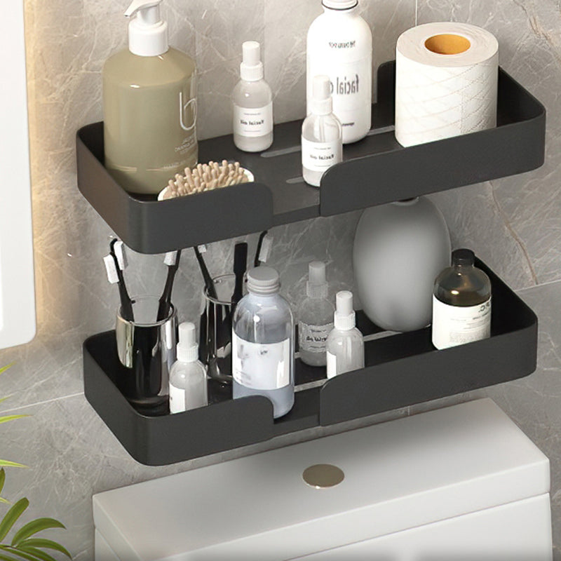 Black Bathroom Shelf Shower Caddy Wall Mounted Kitchen Bath Rack