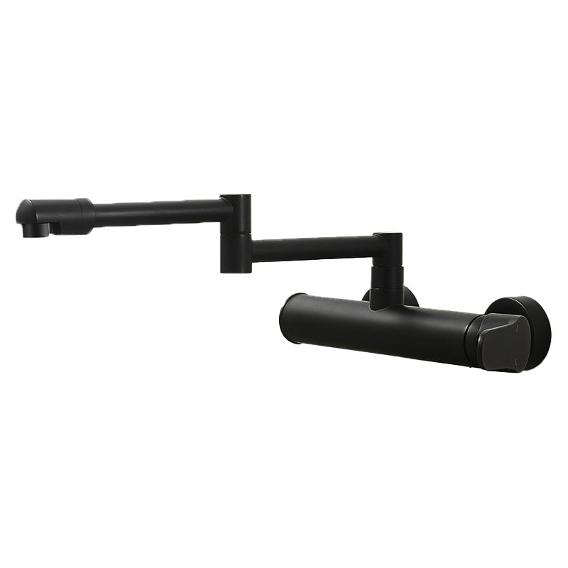 Kitchen Faucet Single Handle Lever Modern Wall Mounted Pot Filler Black Side Handles Dual-mode Water Outlet Clearhalo 'Home Improvement' 'home_improvement' 'home_improvement_kitchen_faucets' 'Kitchen Faucets' 'Kitchen Remodel & Kitchen Fixtures' 'Kitchen Sinks & Faucet Components' 'kitchen_faucets' 7119953