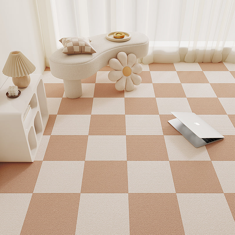 Carpet Tile 12" X 12" Loose Lay Level Loop Non-Skid Living Room Beige Brown Clearhalo 'Carpet Tiles & Carpet Squares' 'carpet_tiles_carpet_squares' 'Flooring 'Home Improvement' 'home_improvement' 'home_improvement_carpet_tiles_carpet_squares' Walls and Ceiling' 7127492