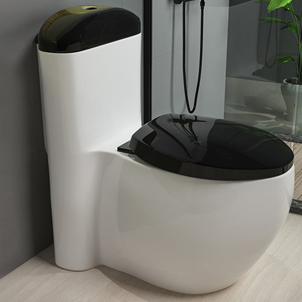 Traditional Toilet Bowl One Piece Toilet Floor Mounted Siphon Jet Flush Toilet 17"L x 29"W x 30"H Black Clearhalo 'Bathroom Remodel & Bathroom Fixtures' 'Home Improvement' 'home_improvement' 'home_improvement_toilets' 'Toilets & Bidets' 'Toilets' 7130613