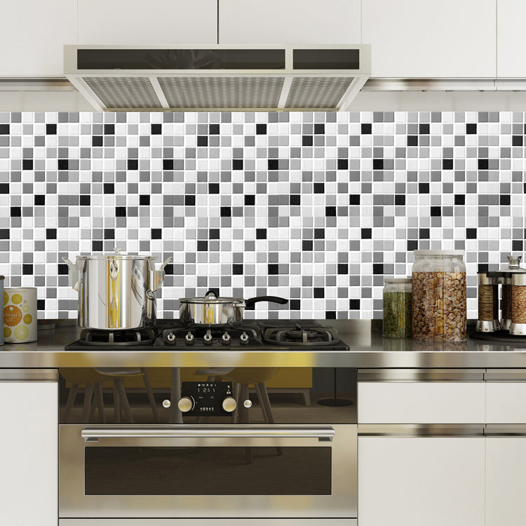Mosaic Tile Wallpaper Plastic Waterproof Peel & Stick Mosaic Tile 50-Piece Set Clearhalo 'Flooring 'Home Improvement' 'home_improvement' 'home_improvement_peel_stick_blacksplash' 'Peel & Stick Backsplash Tile' 'peel_stick_blacksplash' 'Walls & Ceilings' Walls and Ceiling' 7133252